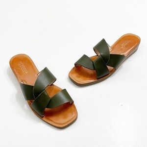 Messeca New York Tyla olive green leather sandals
